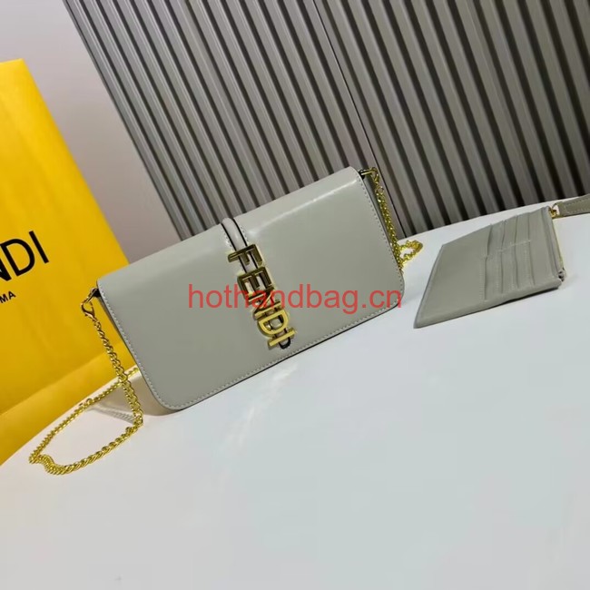 Fendi small smooth leather bag F1225 gray