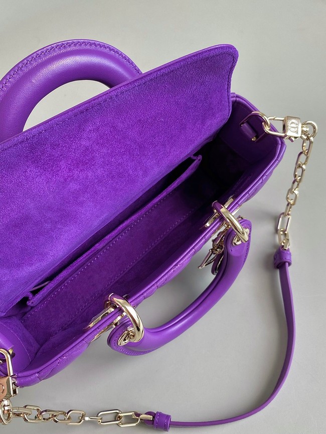 DIOR SMALL LADY D-JOY BAG Cannage Lambskin M0613ON Purple