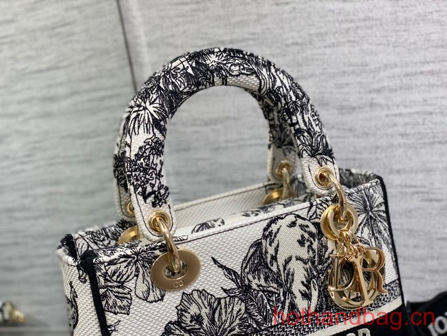 Dior MEDIUM LADY D-LITE BAG Gray Toile de Jouy Reverse Embroidery M0565ORG