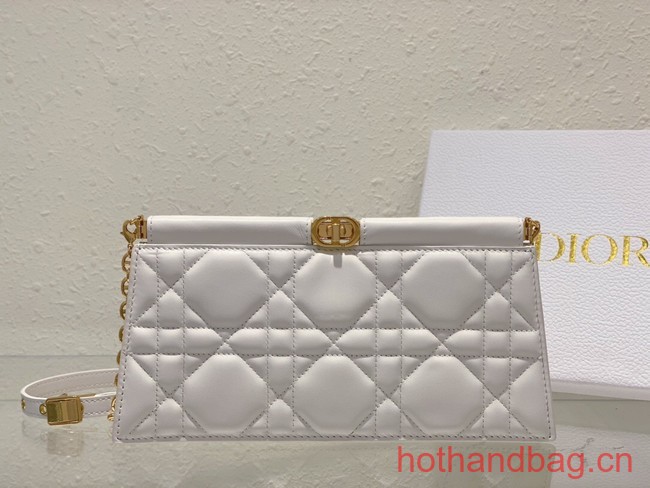 DIOR CARO COLLE NOIRE CLUTCH WITH CHAIN Latte Cannage Lambskin S5166UDBB