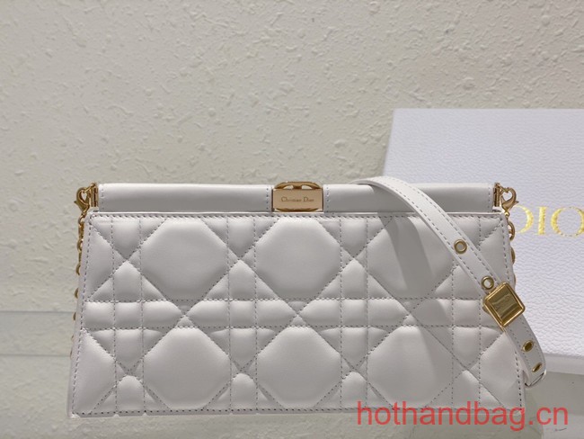 DIOR CARO COLLE NOIRE CLUTCH WITH CHAIN Latte Cannage Lambskin S5166UDBB