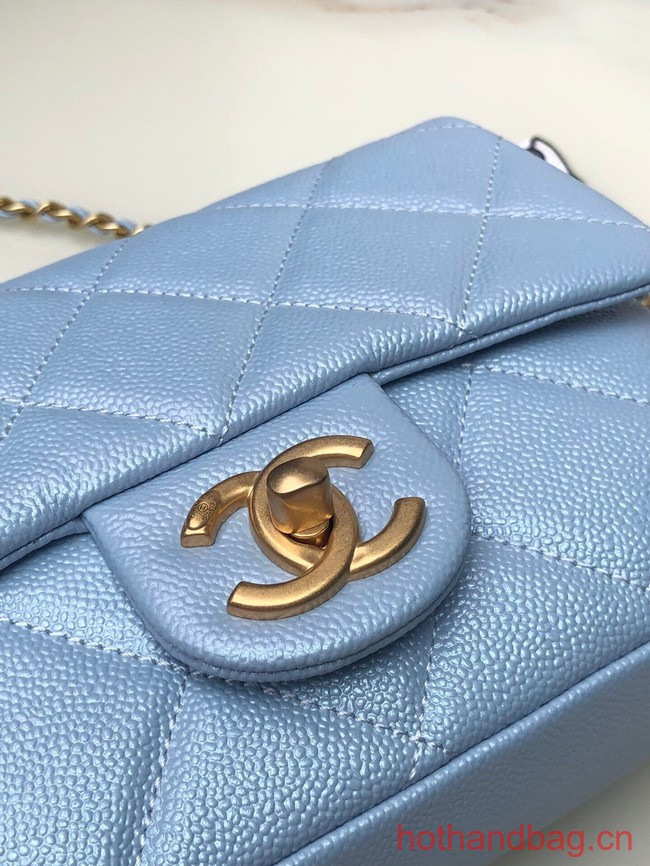 Chanel SMALL FLAP BAG AS2855 light blue