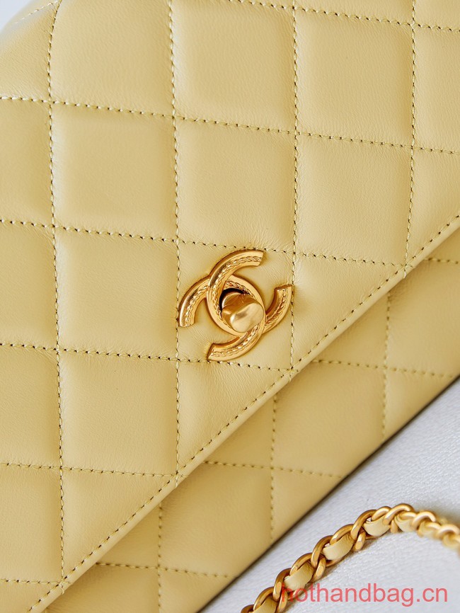 Chanel SMALL FLAP BAG WITH TOP HANDLE AS4232 yellow