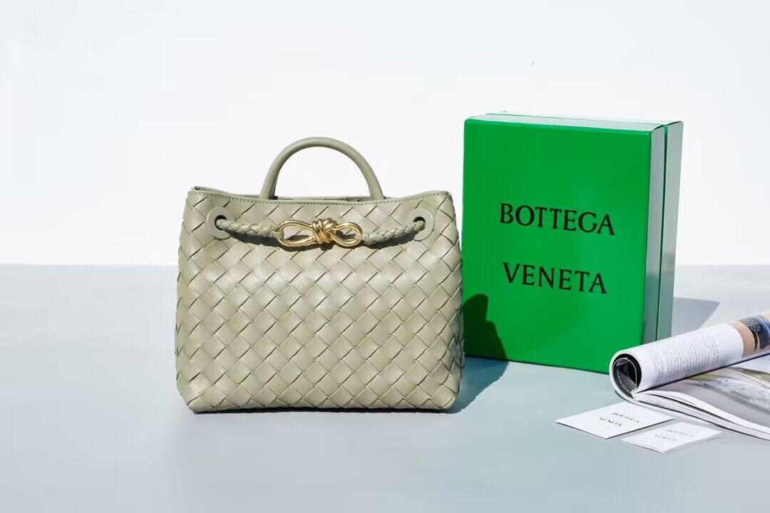 Bottega Veneta Andiamo Small Intrecciato Leather Tote 743572 Light green