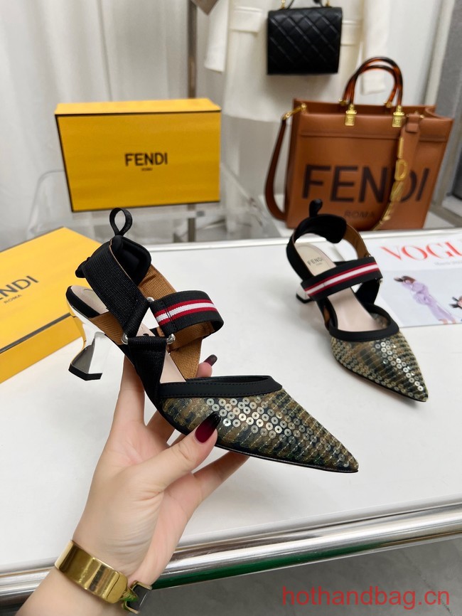 Fendi Colibri mesh high-heeled slingbacks 93615-1