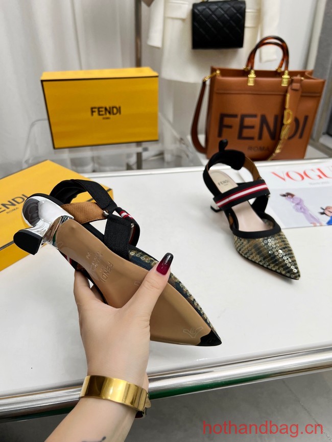 Fendi Colibri mesh high-heeled slingbacks 93615-1