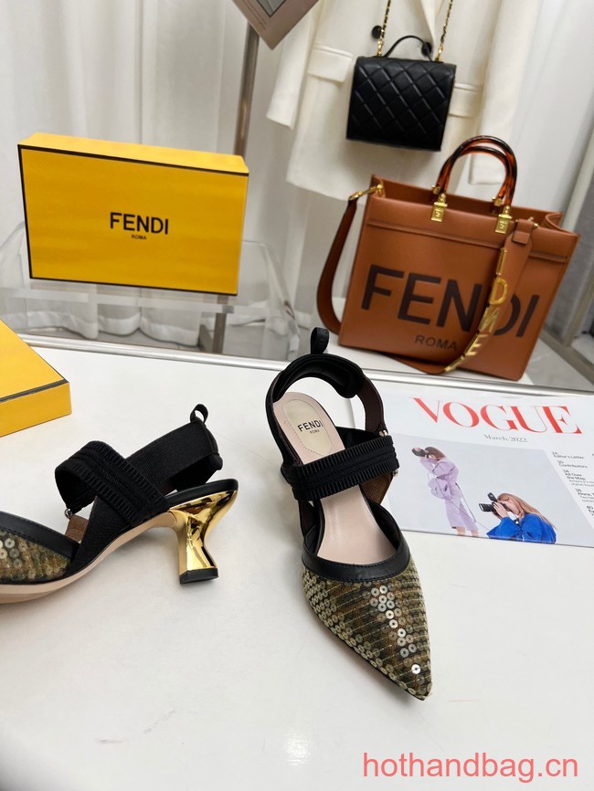 Fendi Colibri mesh high-heeled slingbacks 93615-5