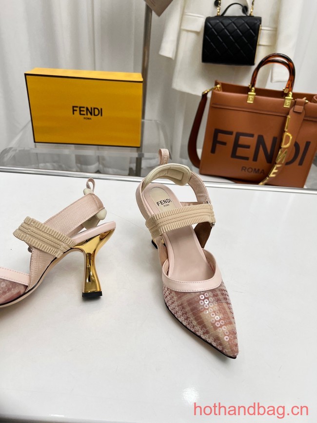 Fendi Colibri mesh high-heeled slingbacks 93616-2