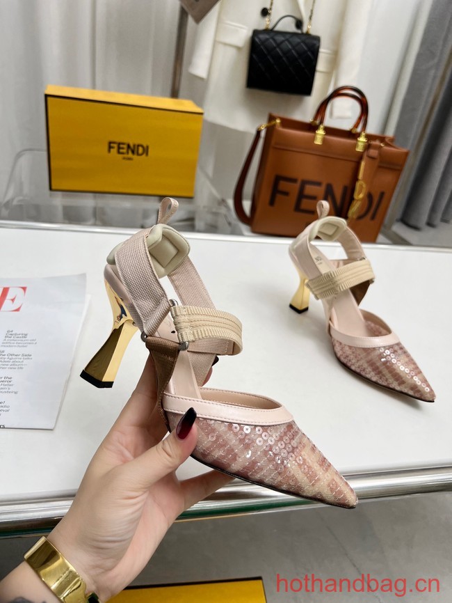 Fendi Colibri mesh high-heeled slingbacks 93616-2