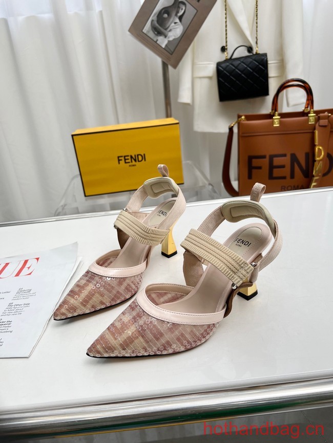 Fendi Colibri mesh high-heeled slingbacks 93616-2