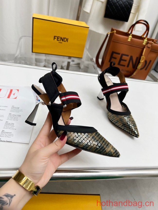 Fendi Colibri mesh high-heeled slingbacks 93616-3