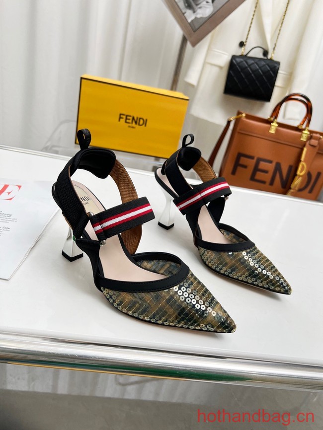 Fendi Colibri mesh high-heeled slingbacks 93616-3