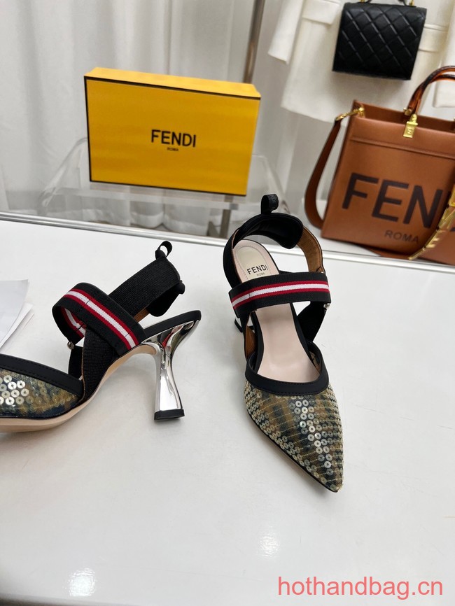 Fendi Colibri mesh high-heeled slingbacks 93616-3