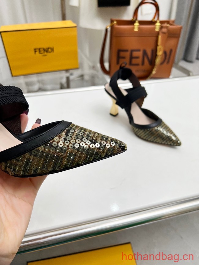 Fendi Colibri mesh high-heeled slingbacks 93616-5