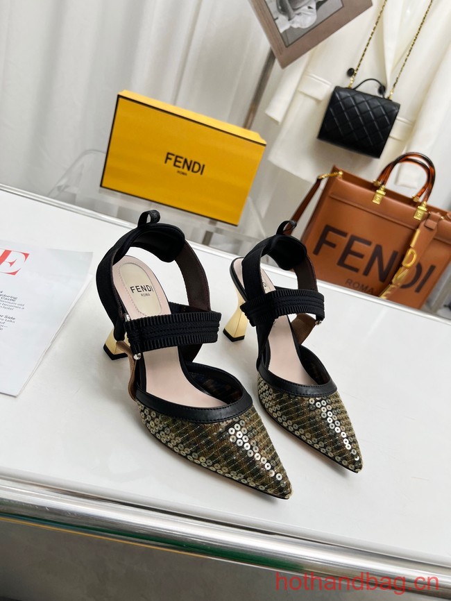 Fendi Colibri mesh high-heeled slingbacks 93616-5