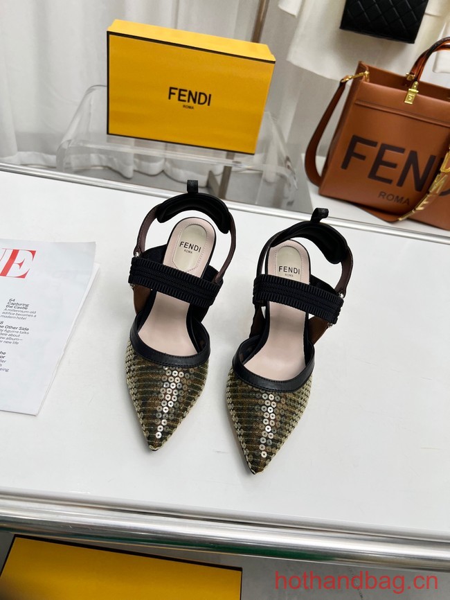 Fendi Colibri mesh high-heeled slingbacks 93616-5