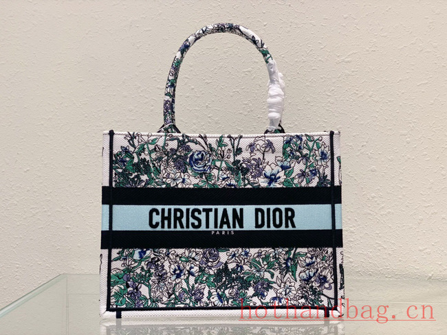 MEDIUM DIOR BOOK TOTE Multicolor Florilegio Embroidery M1296ZEMF-3