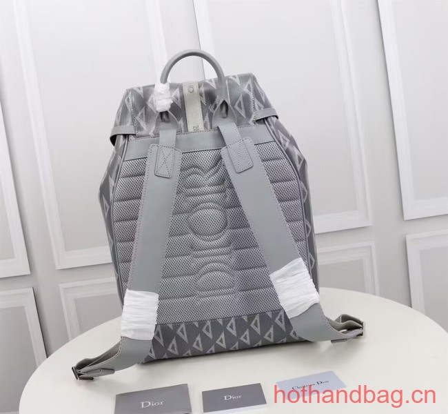 DIOR HIT THE ROAD BACKPACK Dior Gray CD Diamond Canvas and Smooth Calfskin 1ESBA021CD