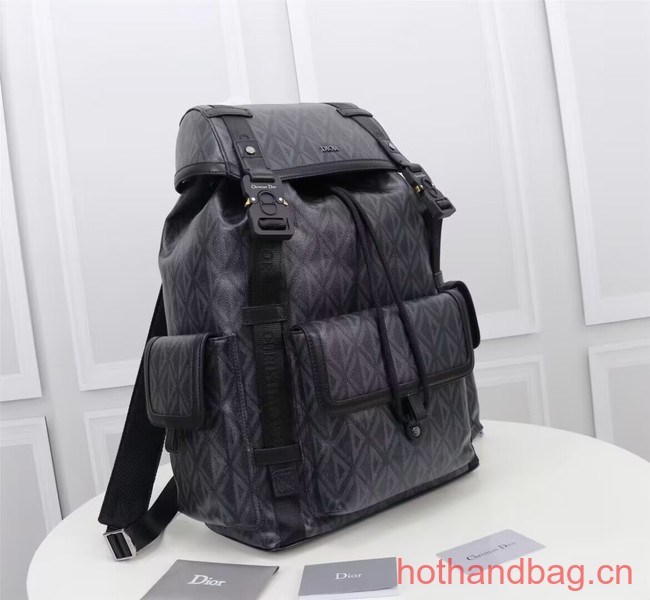 DIOR HIT THE ROAD BACKPACK Black CD Diamond Canvas 1ESBA163CDP