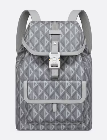 DIOR HIT THE ROAD BACKPACK Dior Gray CD Diamond Canvas and Smooth Calfskin 1ESBA021CD