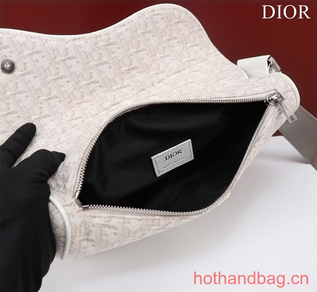 Dior Essentials SADDLE BAG Oblique Jacquard 1ADPO093 white