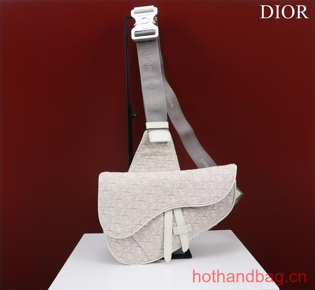 Dior Essentials SADDLE BAG Oblique Jacquard 1ADPO093 white