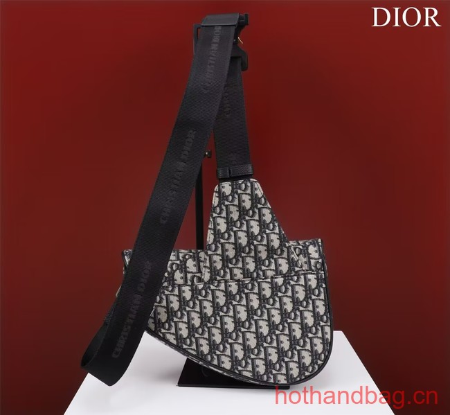 Dior Essentials SADDLE BAG Beige and Black Dior Oblique Jacquard 1ADPO093