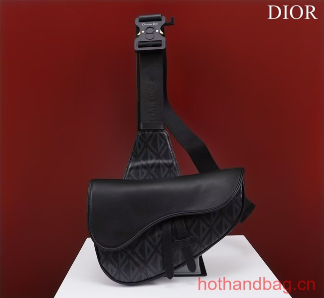 Dior Essentials SADDLE BAG Diamond Canvas 1ADPO093 black