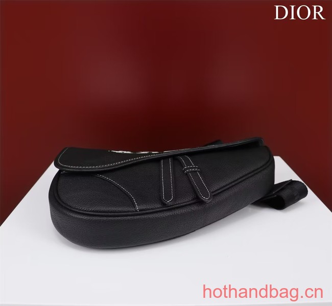 Dior Essentials SADDLE BAG Grained Calfskin 1ADPO093 black&white