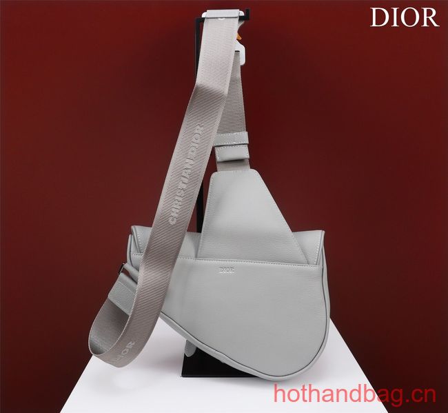 Dior Essentials SADDLE BAG Grained Calfskin 1ADPO093F GRAY