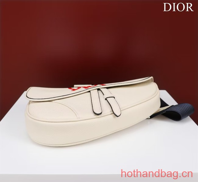 Dior Essentials SADDLE BAG Grained Calfskin 1ADPO093G WHITE