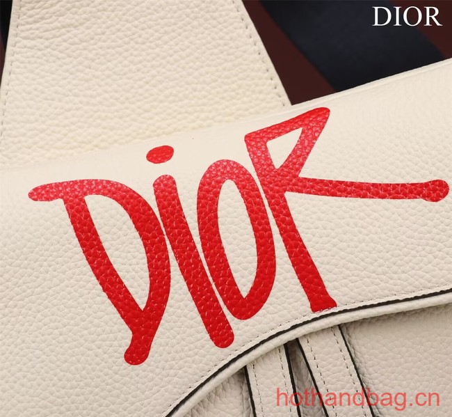 Dior Essentials SADDLE BAG Grained Calfskin 1ADPO093G WHITE