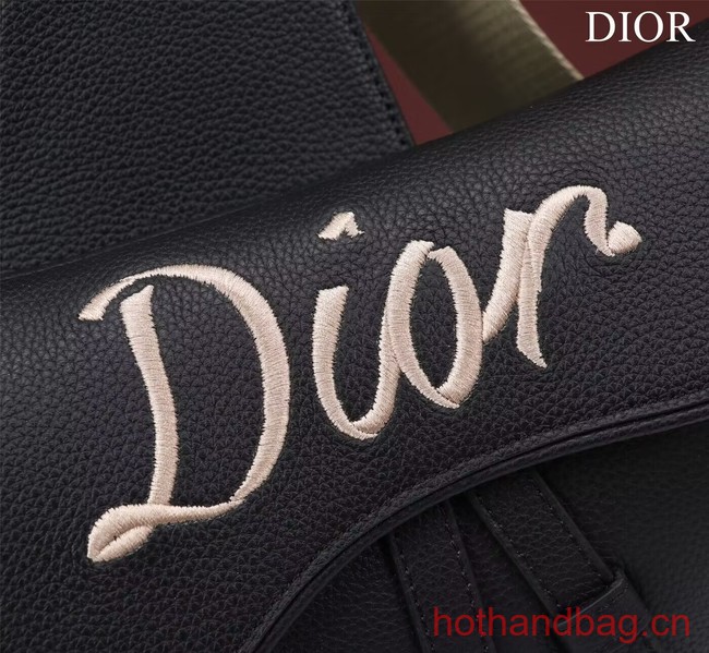 Dior Essentials SADDLE BAG Grained Calfskin 1ADPO093G BLACK