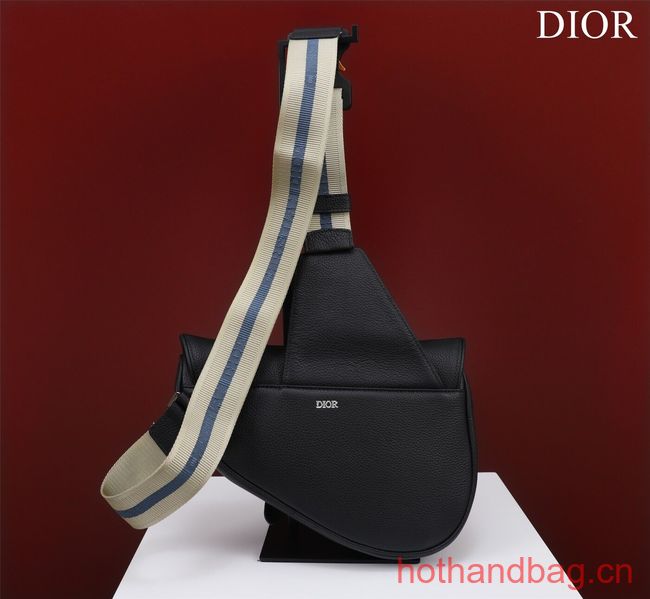 Dior Essentials SADDLE BAG Grained Calfskin 1ADPO093G BLACK