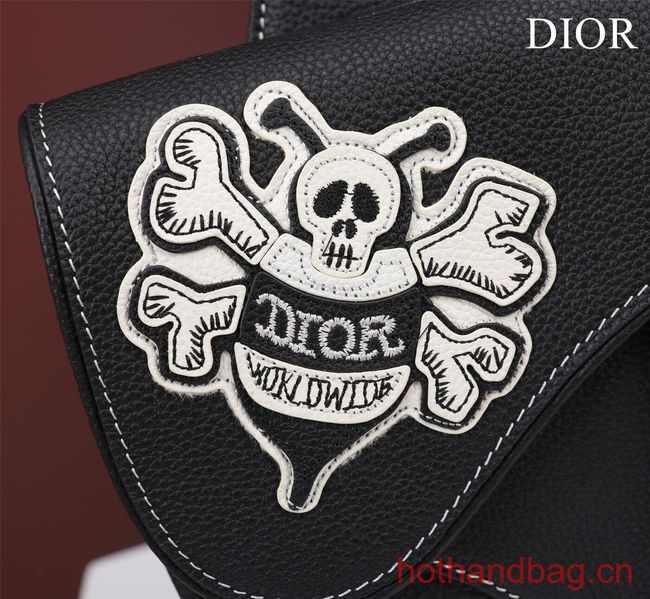 Dior Essentials SADDLE BAG Grained Calfskin 1ADPO093H BLACK