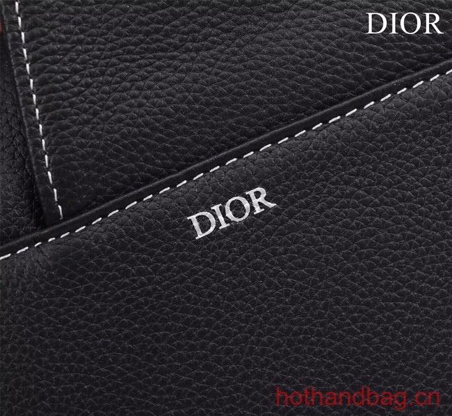 Dior Essentials SADDLE BAG Grained Calfskin 1ADPO093H BLACK