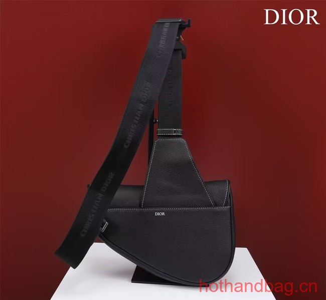 Dior Essentials SADDLE BAG Grained Calfskin 1ADPO093H BLACK