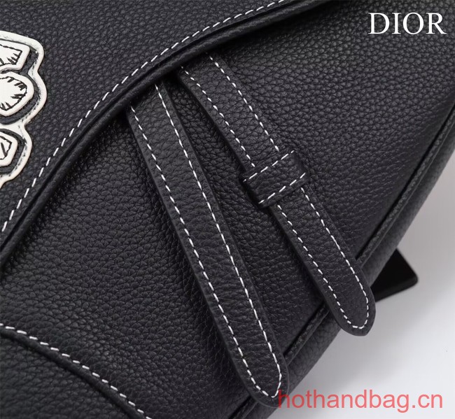 Dior Essentials SADDLE BAG Grained Calfskin 1ADPO093H BLACK