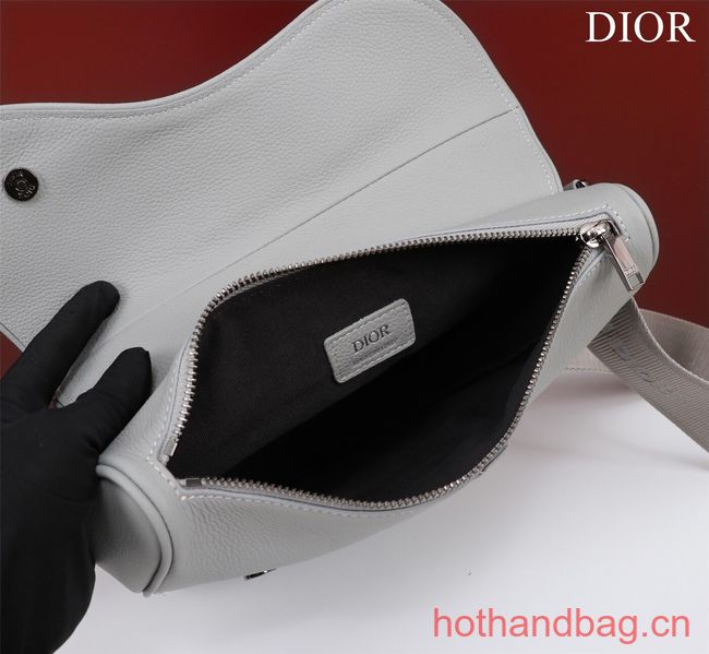Dior Essentials SADDLE BAG Grained Calfskin 1ADPO093f-1 gray
