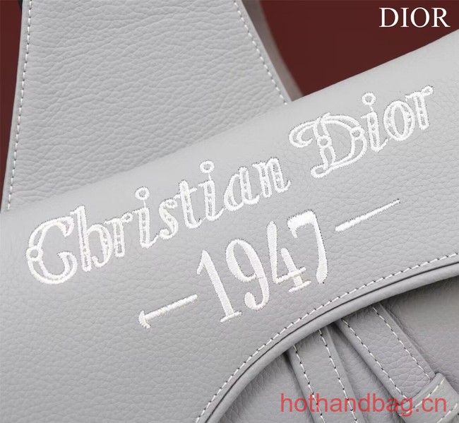 Dior Essentials SADDLE BAG Grained Calfskin 1ADPO093f-1 gray