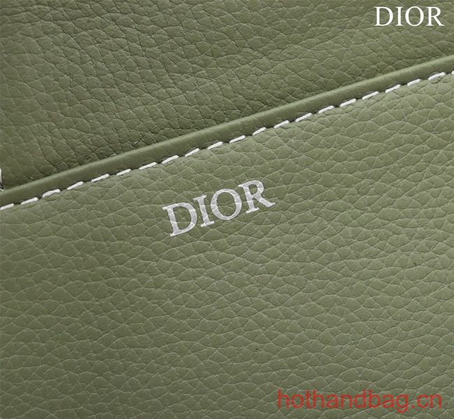 Dior Essentials SADDLE BAG Grained Calfskin 1ADPO093f-1 green