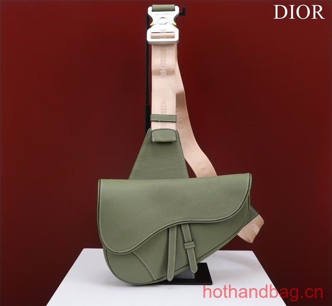 Dior Essentials SADDLE BAG Grained Calfskin 1ADPO093f-1 green