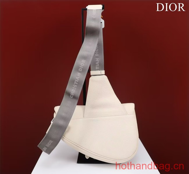 Dior Essentials SADDLE BAG Grained Calfskin 1ADPO093f WHITE