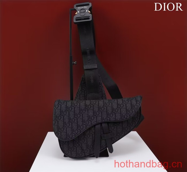 Dior Essentials SADDLE BAG Oblique Jacquard 1ADPO093 black