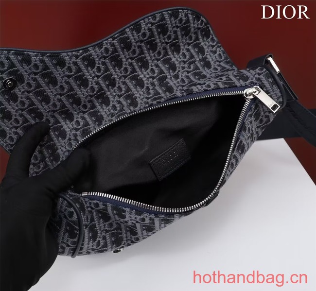 Dior Essentials SADDLE BAG Oblique Jacquard 1ADPO093 dark blue