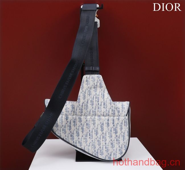 Dior Essentials SADDLE BAG Oblique Jacquard 1ADPO093 light blue