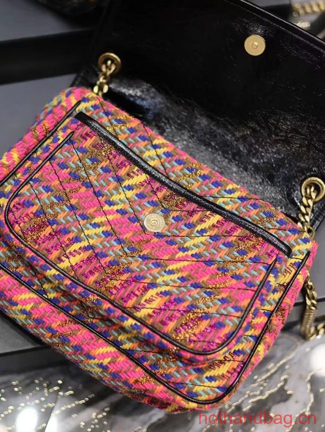 SAINT LAUREN NIKI MEDIUM CHAIN BAG IN Tweed LEATHER Y933158 Rainbow