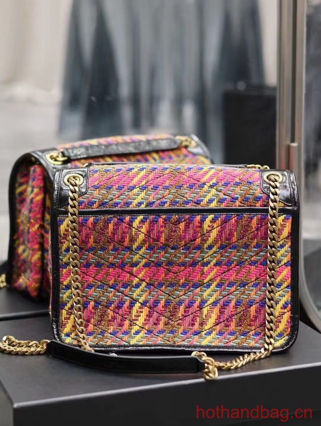 SAINT LAUREN NIKI MEDIUM CHAIN BAG IN Tweed LEATHER Y933158 Rainbow