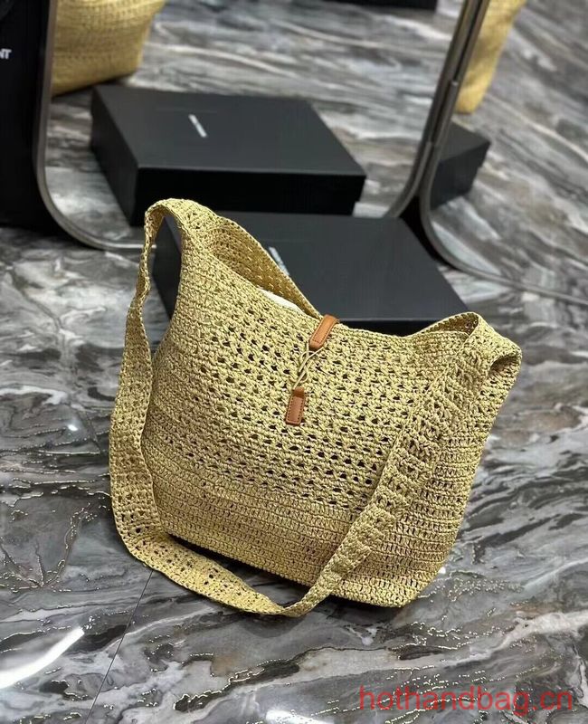 SAINT LAURENT Crochet tote bag Y990941 apricot