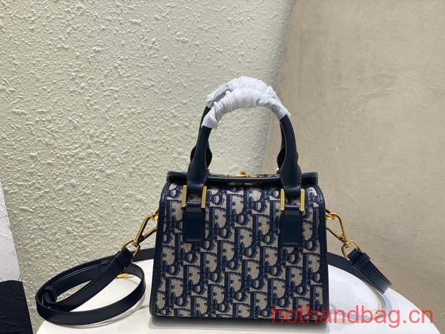 DIOR MEDIUM BOSTON BAG Box Oblique Jacquard M8675 blue